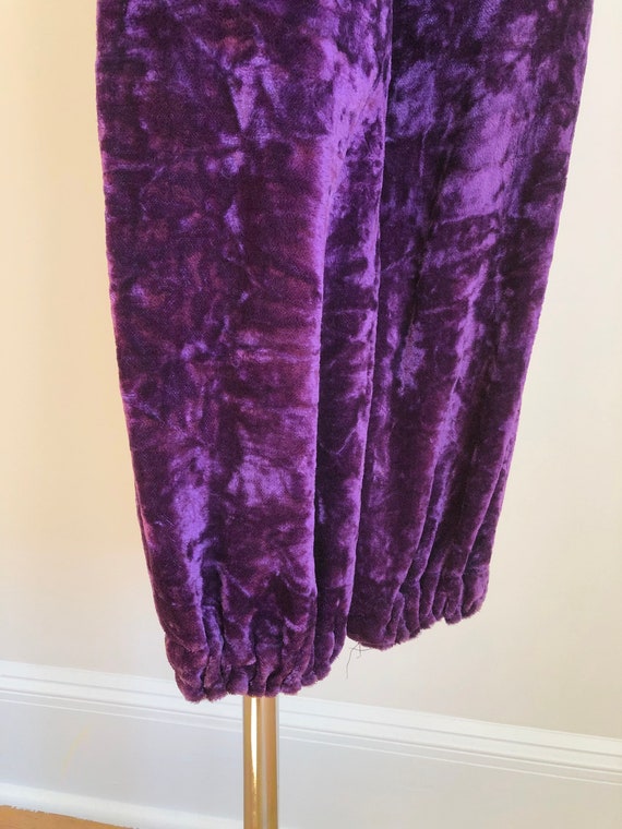 Amazing 1970s Purple Velvet Embroidered Jumpsuit S - image 9