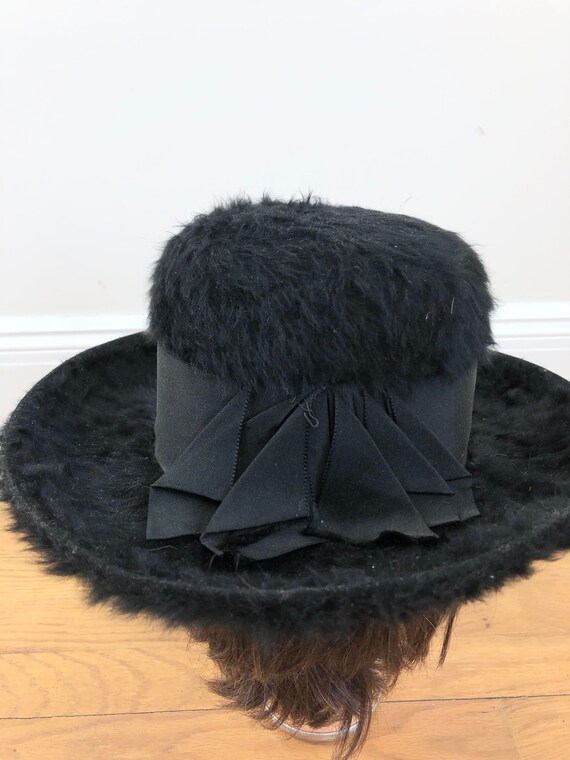 1940s Knox Fuzzy Black Felt Fedora Hat 6 3/4 - image 6