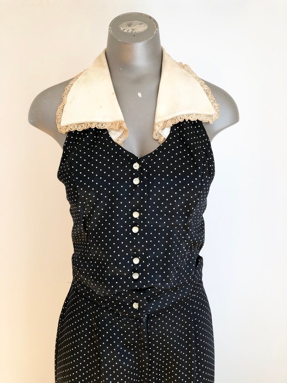 Fabulous 1970s Oops California Black Polka Dot 3 … - image 6