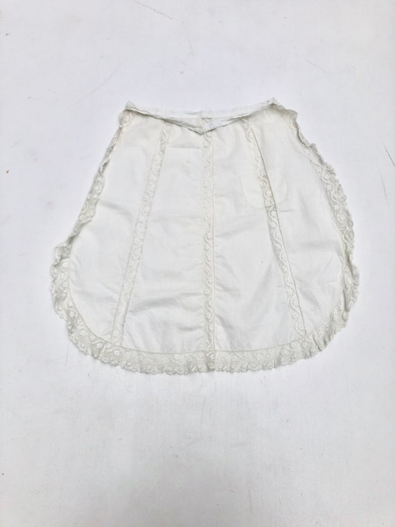 Antique Victorian White Lace Cotton Apron - image 5