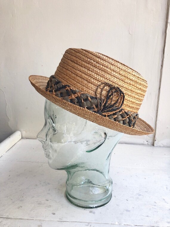 FABULOUS 1950’s Italian Straw Fedora Hat