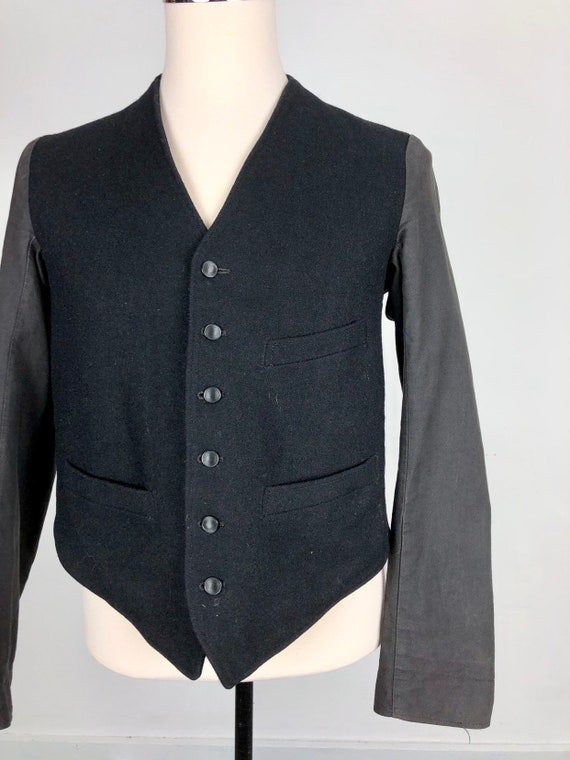 Antique 1920s Wool Railroad Work Jacket M - image 3