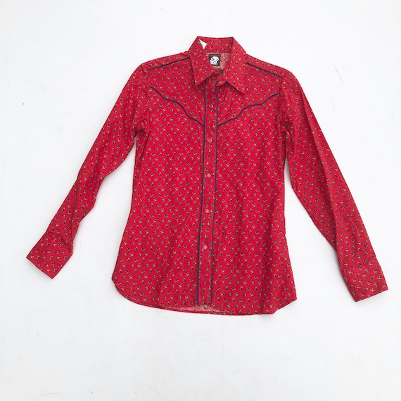1970’s Karman Calico Cotton Western Shirt S