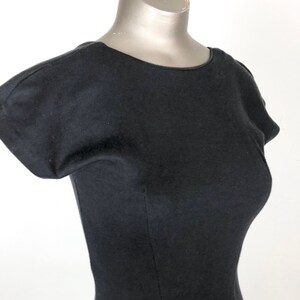 1980s Black Cotton Jersey Open Back Mini Dress S image 3