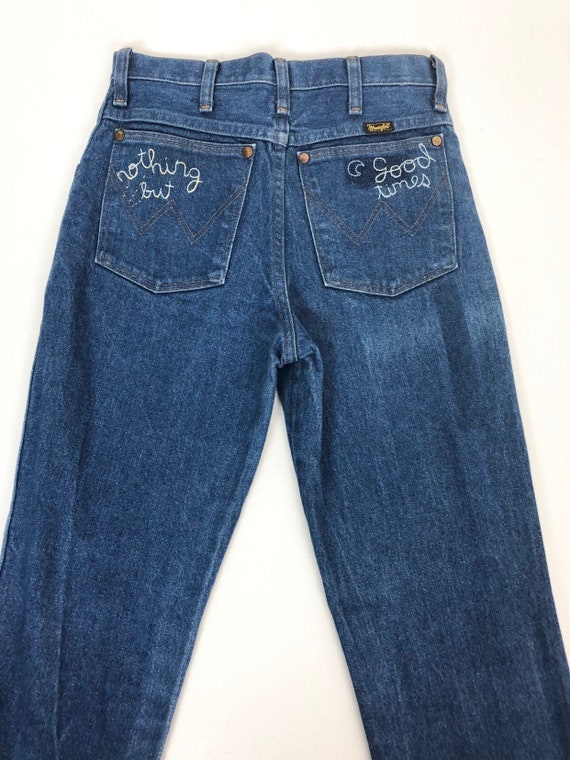 Customized 70s Wranglers w/ Chain Stitch Embroider