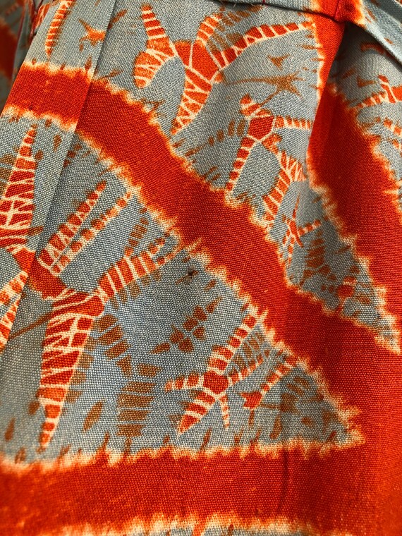 1940s Dyed Orange and Grey Silk Kimono S M - image 10