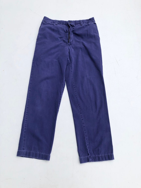 1970s Blue Cotton Work Pants 31”
