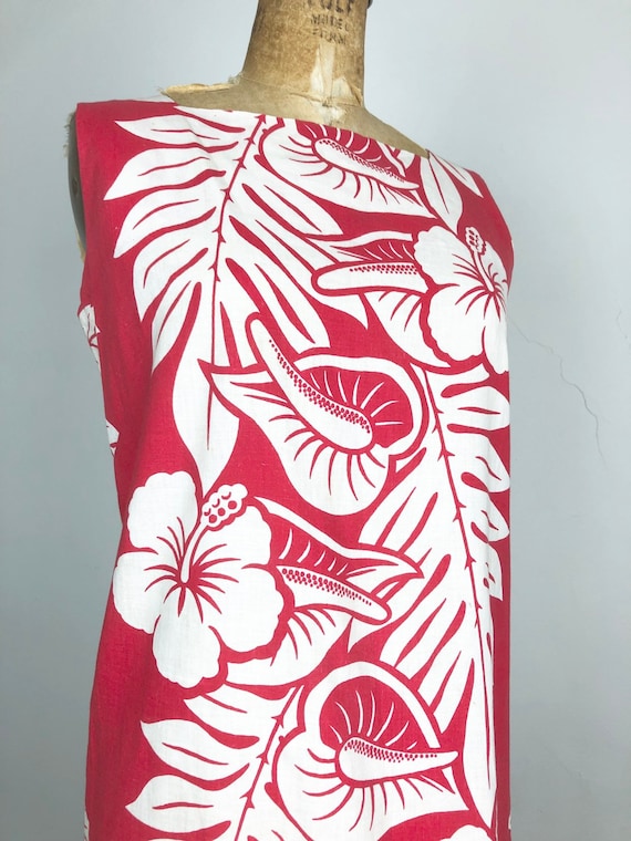 Fabulous 1960s Hawaiian Print Cotton Shift Dress S - image 2