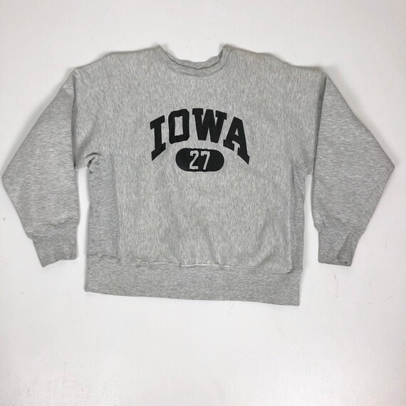 1970s Champion Reverse Weave Grey Iowa Sweatshirt