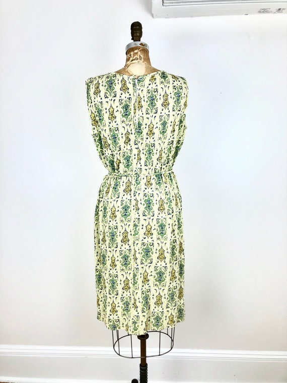 SWEET 1950s Paisley Mesh Shift Dress M - image 5