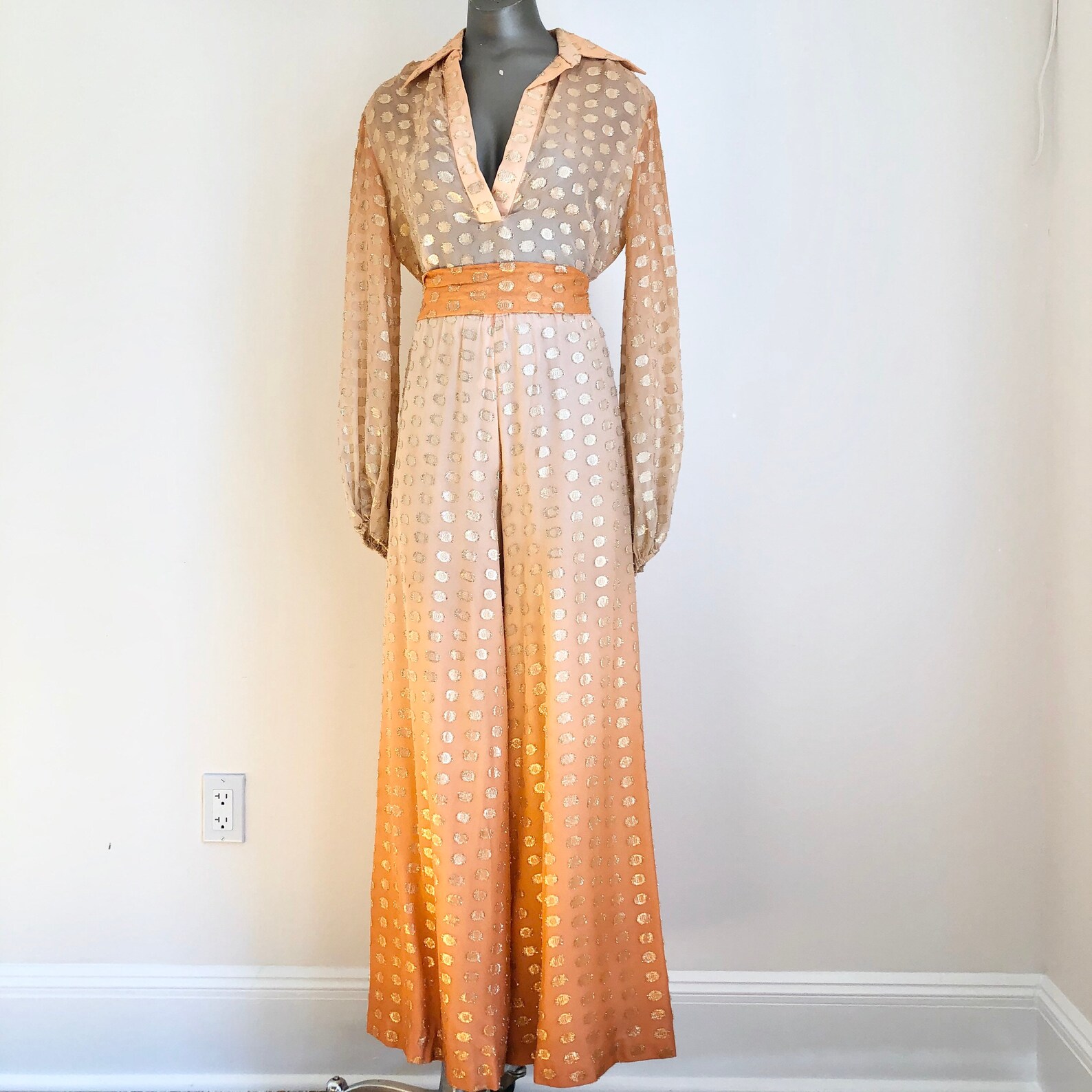 polka dot trouser suit