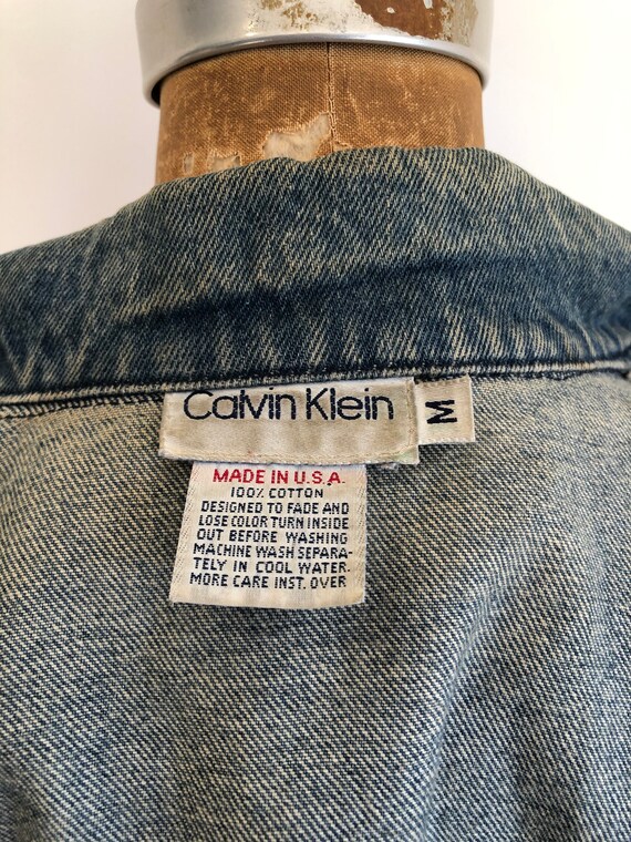 1980s Calvin Klein Denim Trucker Jacket M - image 7