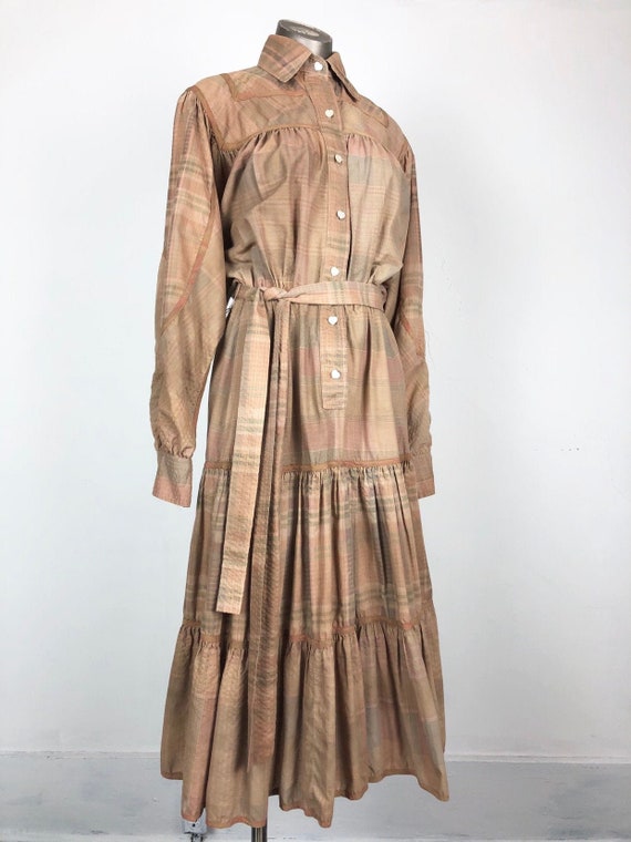 Fabulous 80’s Koos Van Den Akker Plaid Cotton Dres