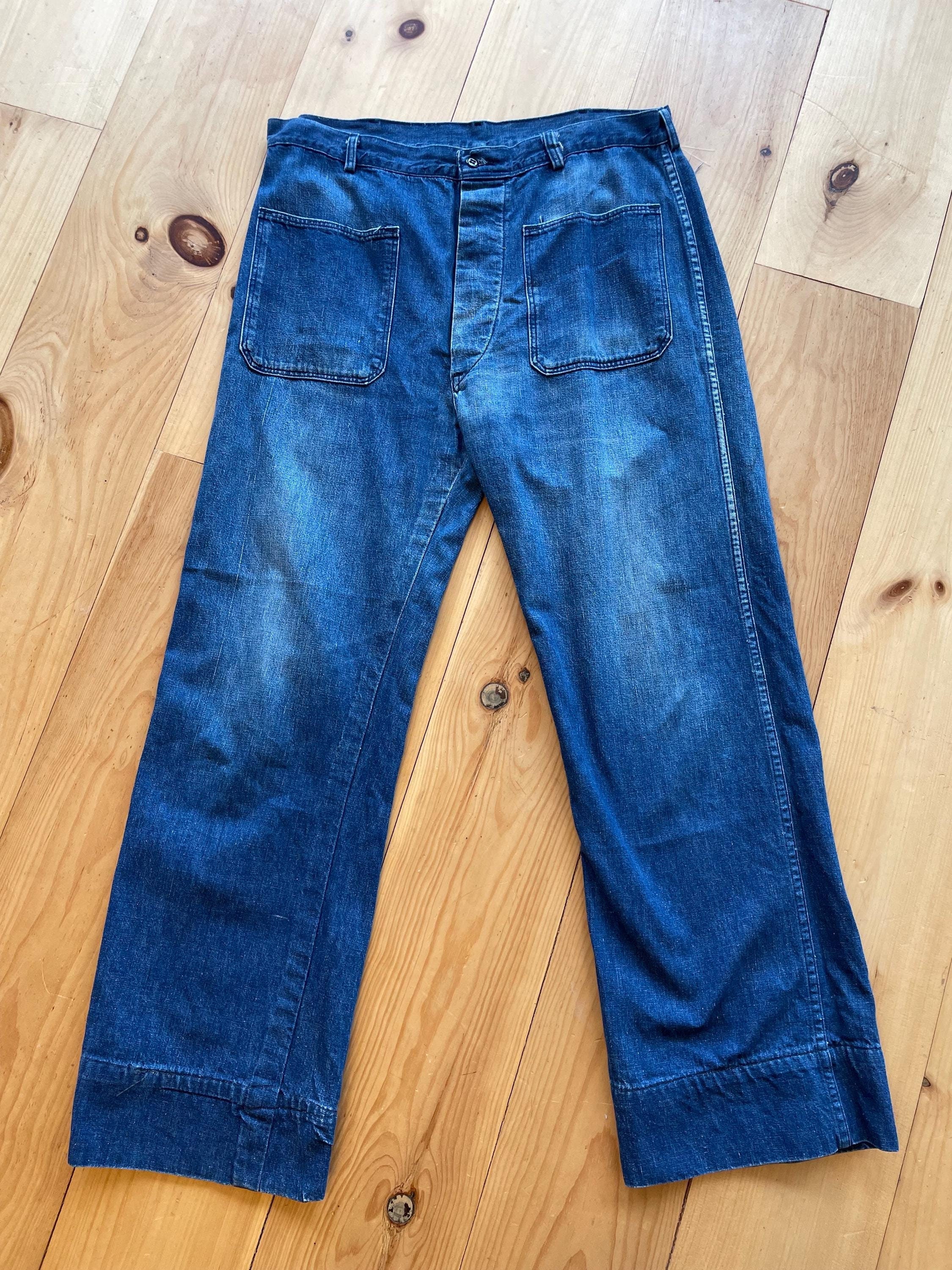 パンツ 40's US Navy denimtrouser l buttons 1940s US Navy Denim Trouser 35” Waist - Etsy