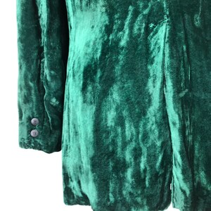 1970s Green Crushed Velvet Dinner Jacket M image 4