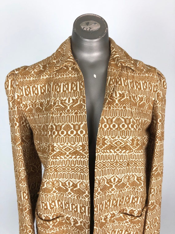 GORGEOUS 1940s Guatemalan Woven Duster S - image 5