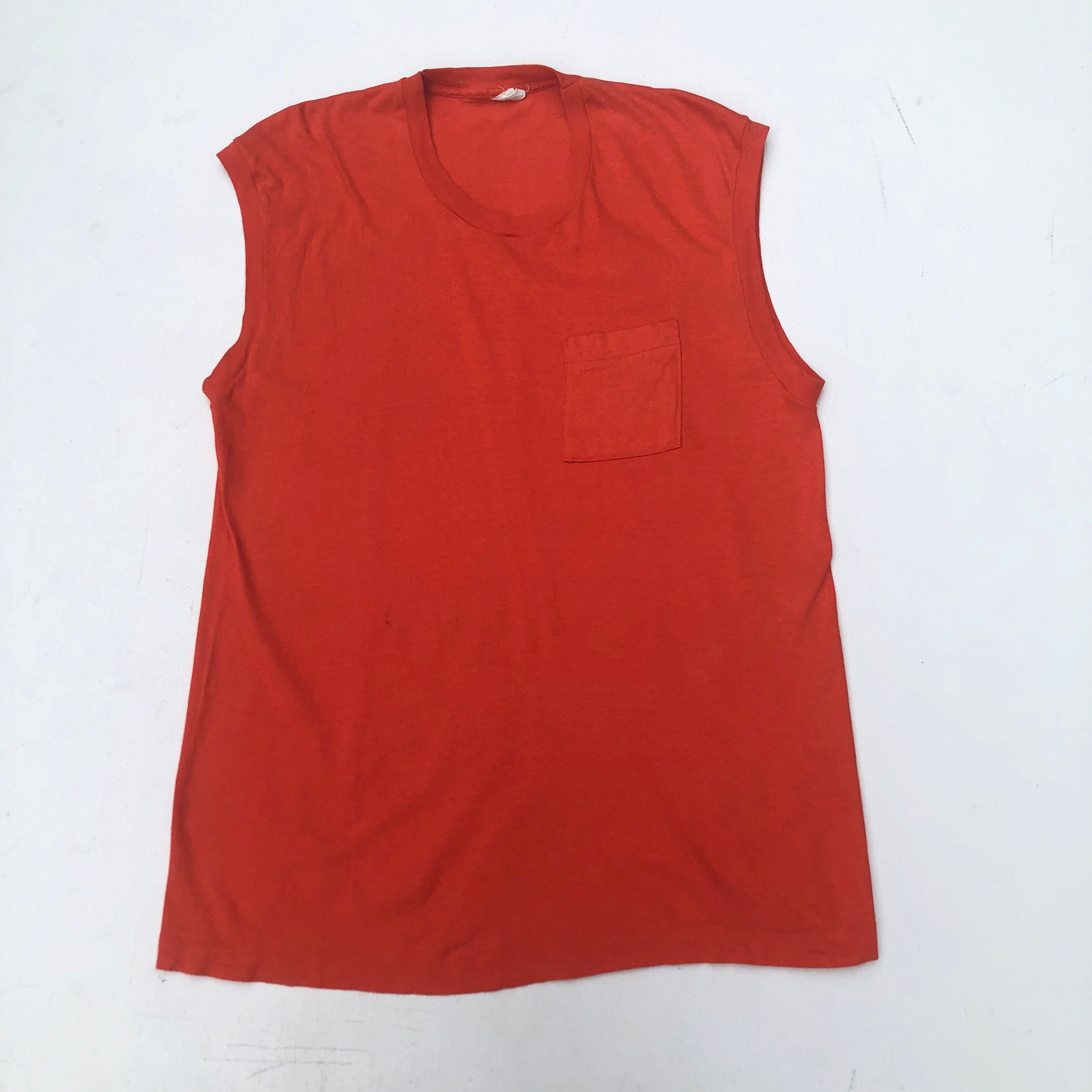 Loom Orange Single Pocket Muscle Tee 
