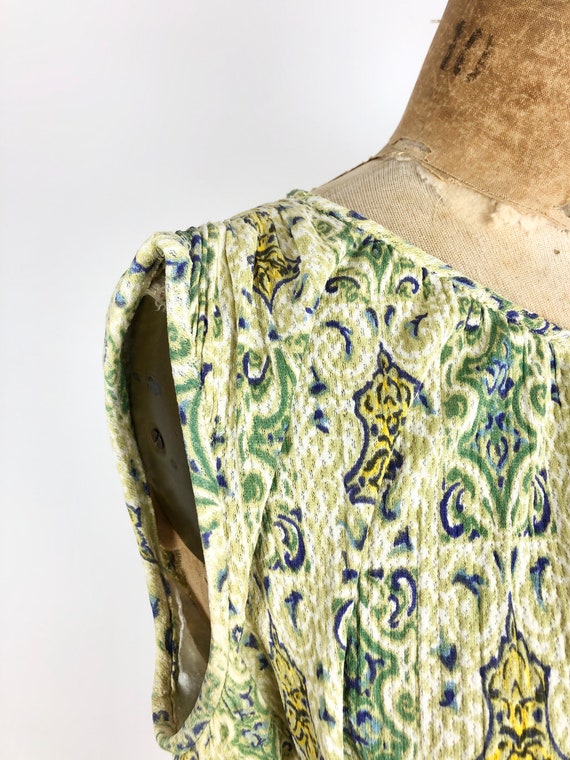 SWEET 1950s Paisley Mesh Shift Dress M - image 3