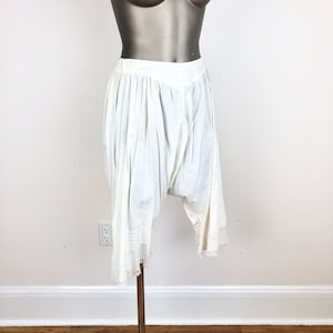 Antique Victorian Split Crotch White Cotton Bloomers S