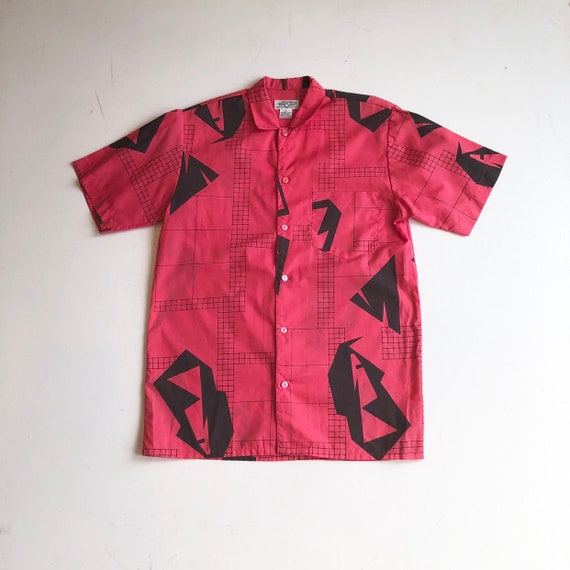 1980s Giovanni L’uomo Geometric Print Short Sleeve