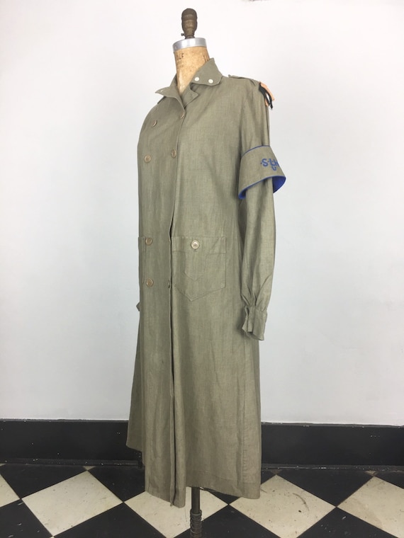 1940s Swedish Home Guard SLK Cotton Duster Coat S