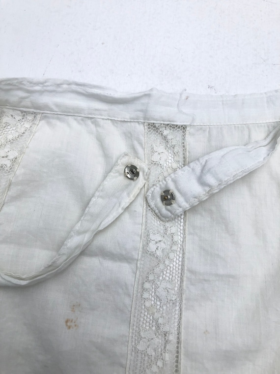 Antique Victorian White Lace Cotton Apron - image 6