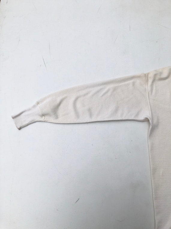 1950s White Cotton Thermal Top M - image 8