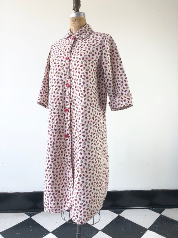 SWEET 1950’s Quilted Paisley Cotton House Coat S