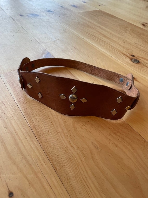 1950s Studded Leather Brown Belt