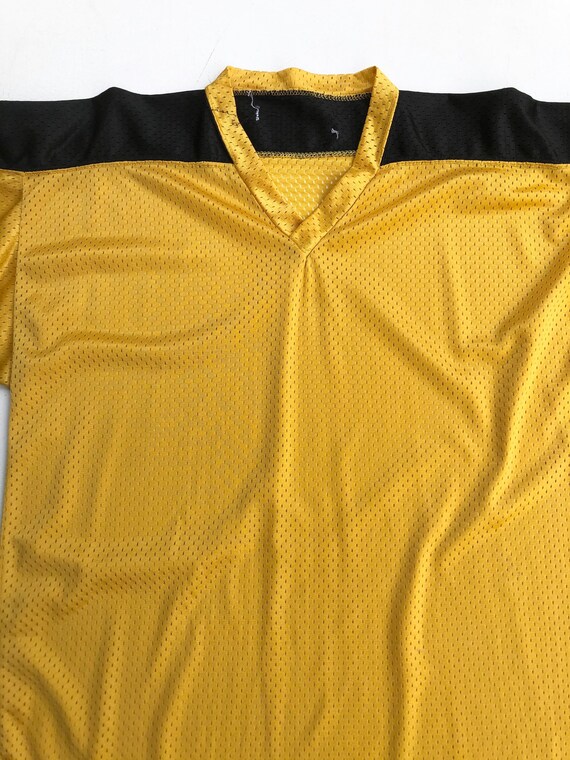 Paneled Football Mesh Shirt - yellow