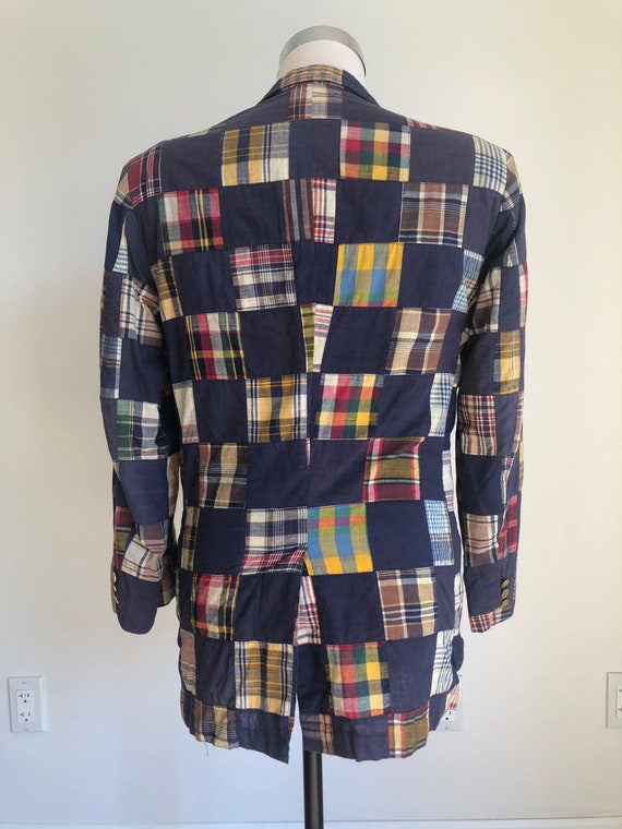 1960s Madras Plaid Cotton Blazer M - Gem