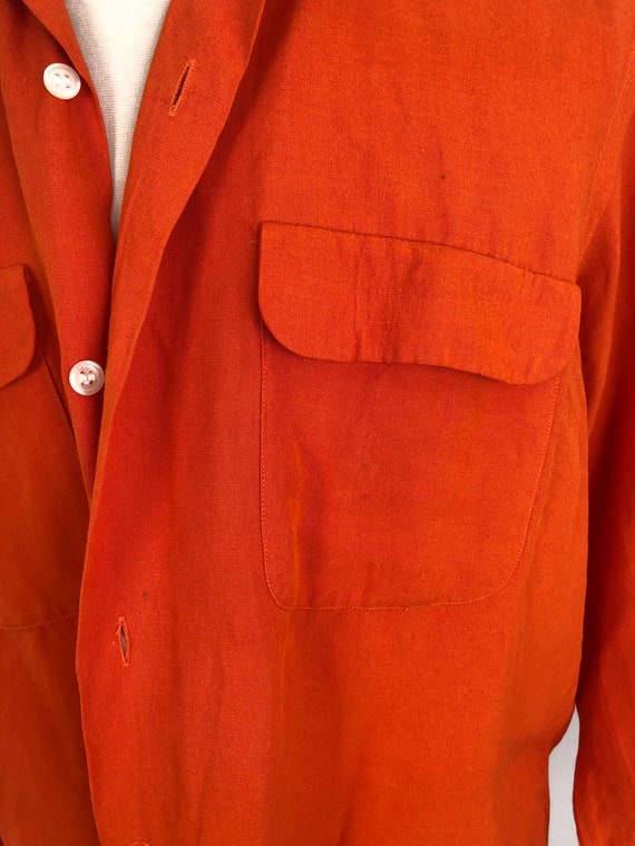 1990s Orange Linen Blend New Republic Loop Collar… - image 6