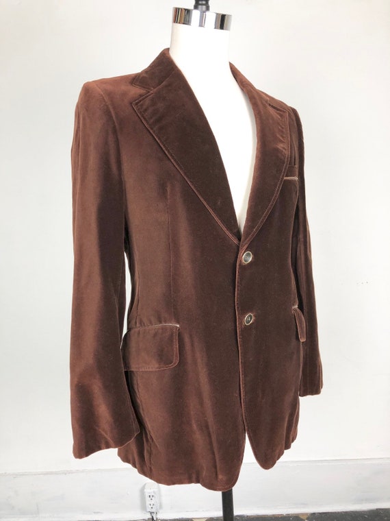 1970s Cortefiel Brown Velvet Jacket L - image 6