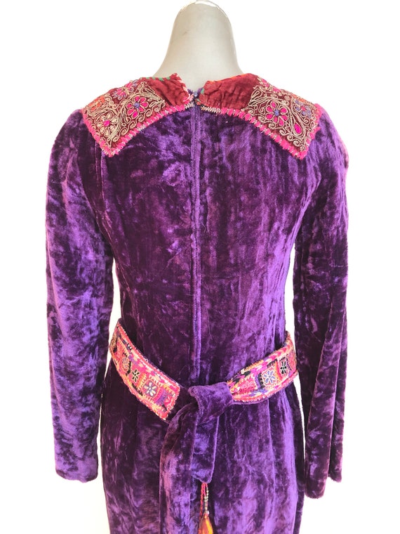 Amazing 1970s Purple Velvet Embroidered Jumpsuit S - image 7