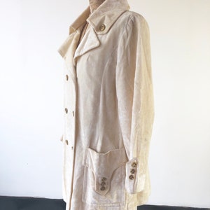 KILLER 1960s Ivory Velvet Pea Coat M image 5