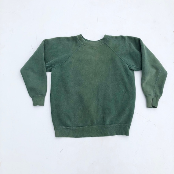 1960s Green Cotton Sweatshirt S