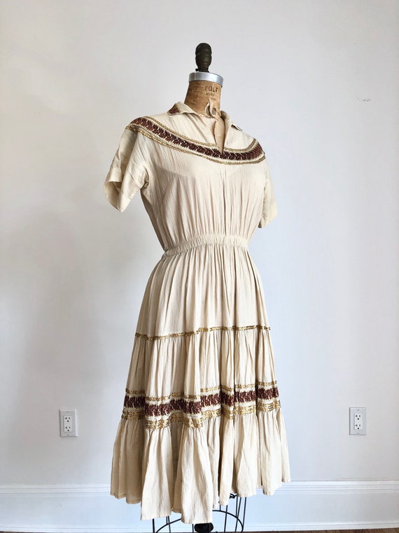 SWEET 1950s Cotton Patio Dress S M