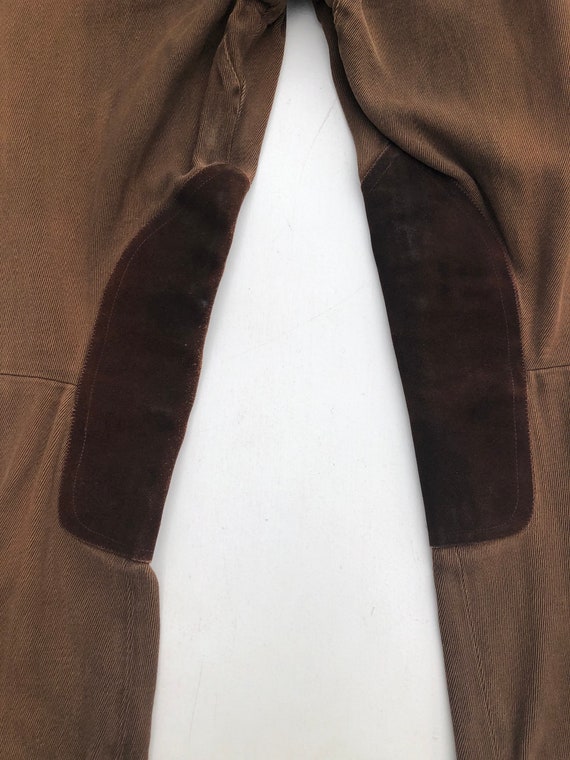 Gorgeous 1940’s Cocoa Brown Whipcord Jodhpurs 28” - image 8