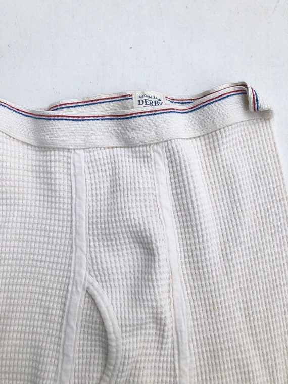 1960s White Waffle Thermal Long Johns  S M - image 3