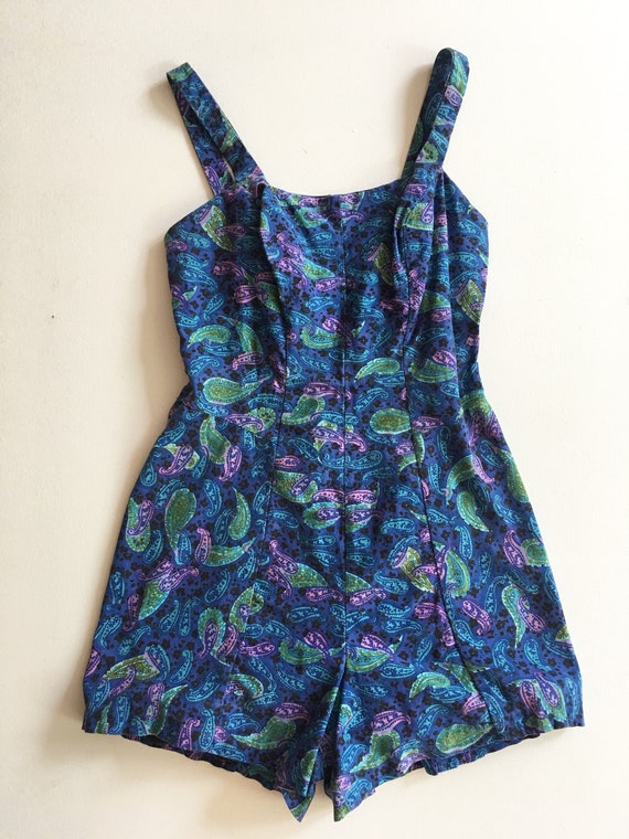 FABULOUS 1950s Rose Marie Reid Paisley One Piece
