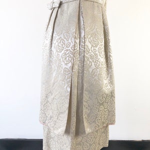 GORGEOUS 1960s Ivory Brocade Cocktail Dress M image 4