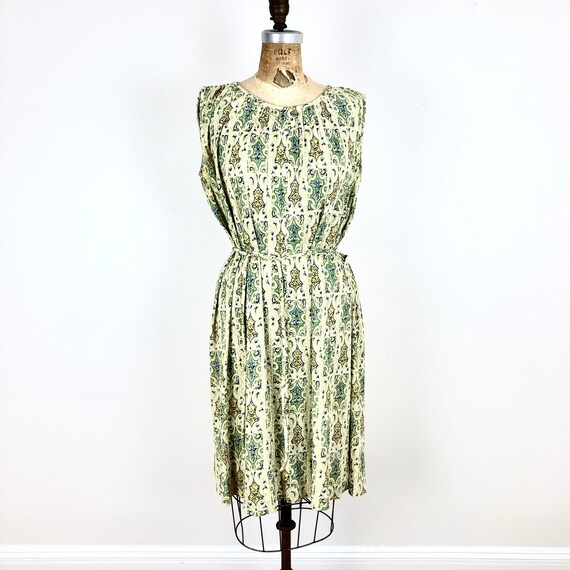 SWEET 1950s Paisley Mesh Shift Dress M - image 2