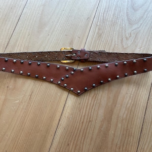 1960s Studded Brown Leather Belt S