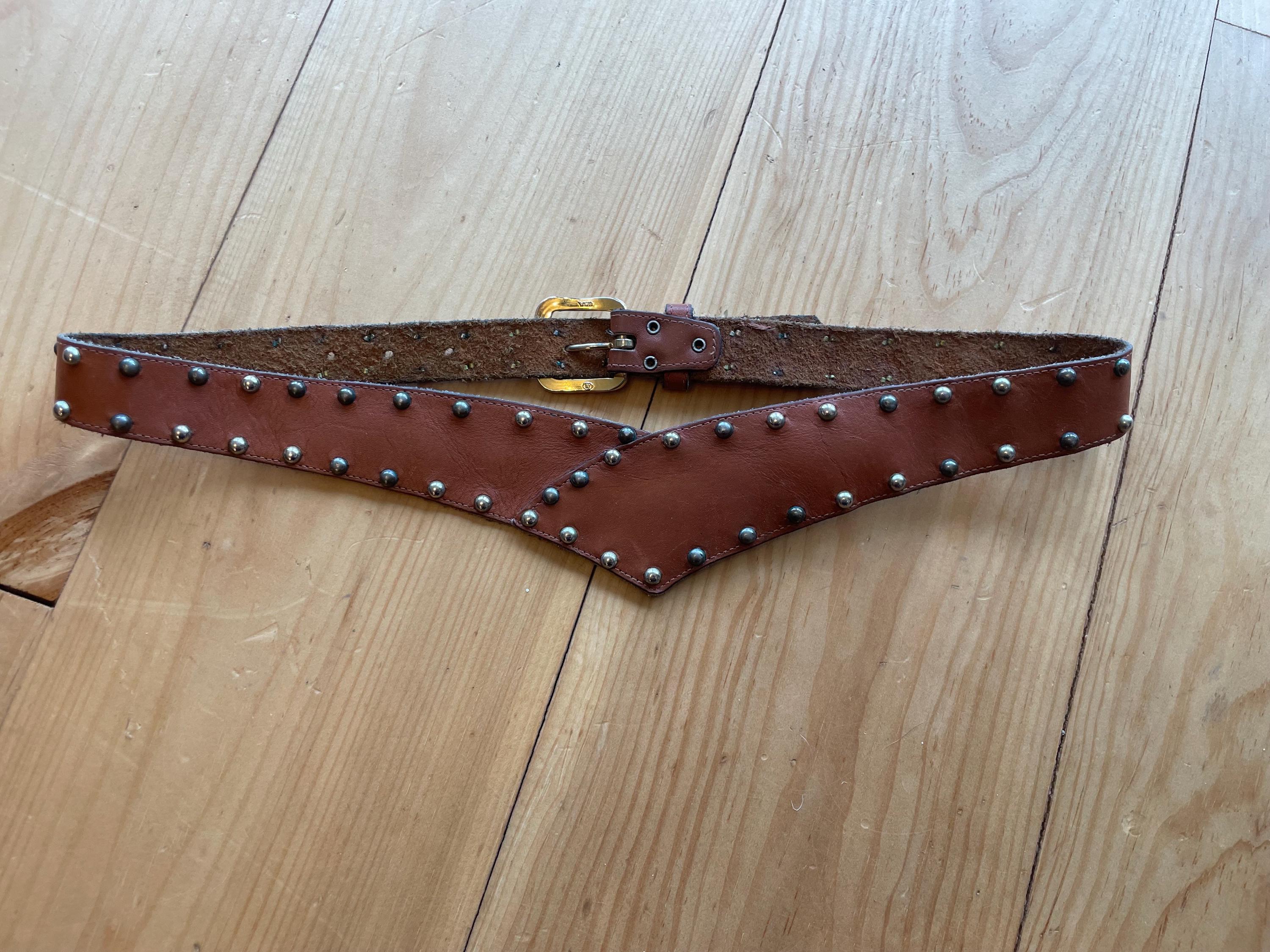 Rockabilly Belt Brown Studded - Etsy display picture 1