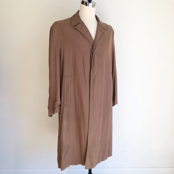 1940s Cappuccino Gabardine Overcoat M L