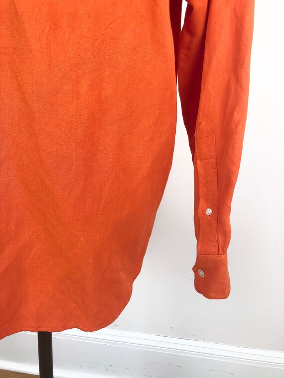 1990s Orange Linen Blend New Republic Loop Collar… - image 5