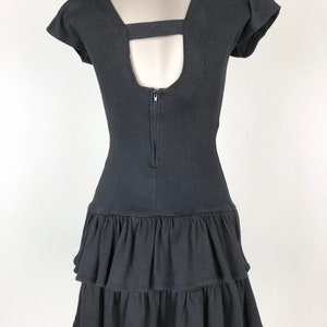 1980s Black Cotton Jersey Open Back Mini Dress S image 6