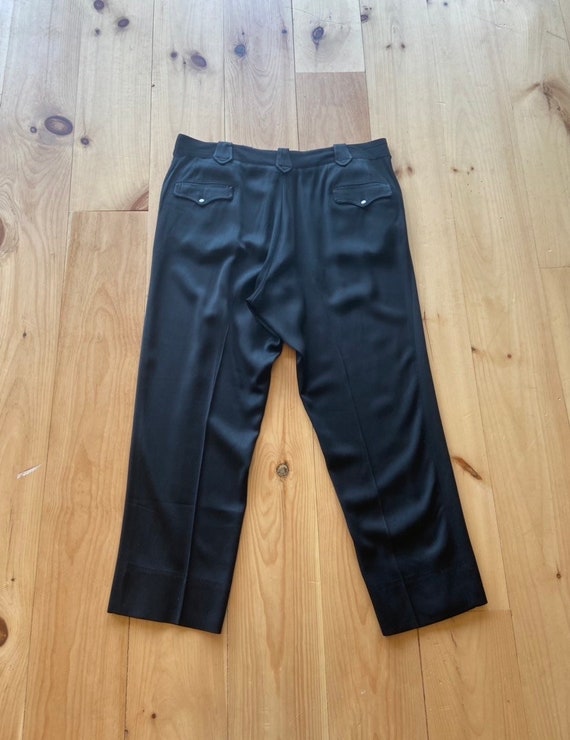 1950s Black Westerner Rayon Gabardine Pants 40" W… - image 2