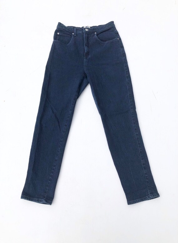 1980s Sasson Indigo Tapered Stretch High Rise Jean