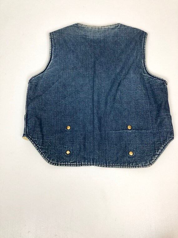 1950s Carters Faux Shearling Denim Vest L - image 6